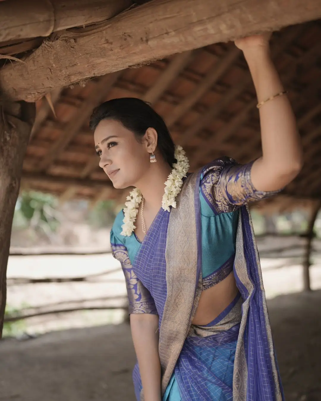 Telugu TV Actress Deepa Jagadeesh In Blue Lehenga Choli